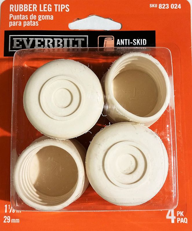 Photo 1 of 1-1/8 in. Off-White Rubber Leg Tips (4-Pack)
LOT OF 2.