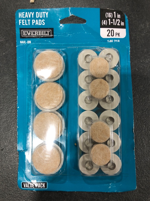 Photo 1 of Beige Nail-on Glides with 1 in. x 1-1/2 in. Felt Base (20-Pack)
