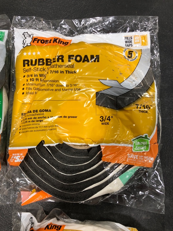 Photo 4 of FROST KING Rubber Foam Weatherseal, Various Sizes/Styles, LOT OF 4 ITEMS.