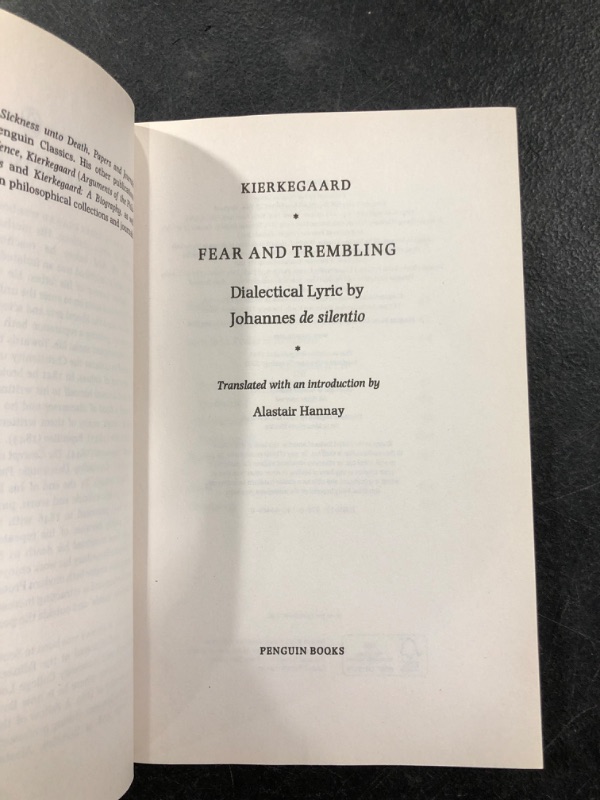 Photo 2 of Fear and Trembling (Penguin Classics) Paperback – January 7, 1986

