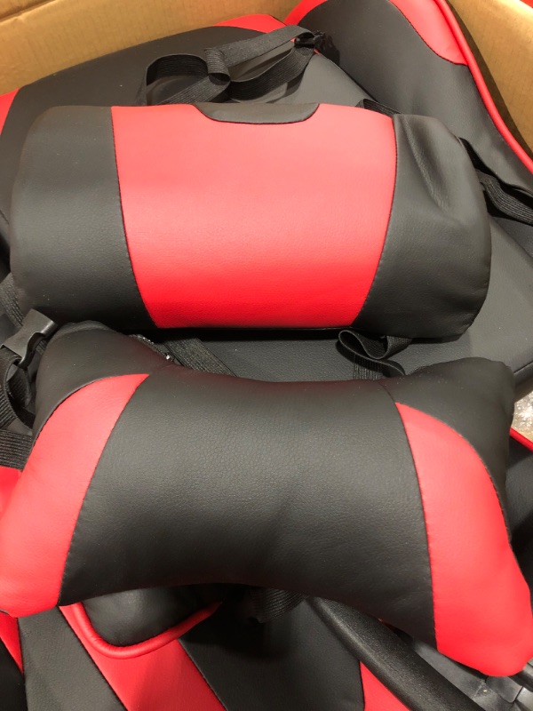 Photo 1 of Flash Furniture X30 Gaming Chair Racing Office Ergonomic Computer Chair with Fully Reclining Back and Slide-Out Footrest in Red LeatherSoft
