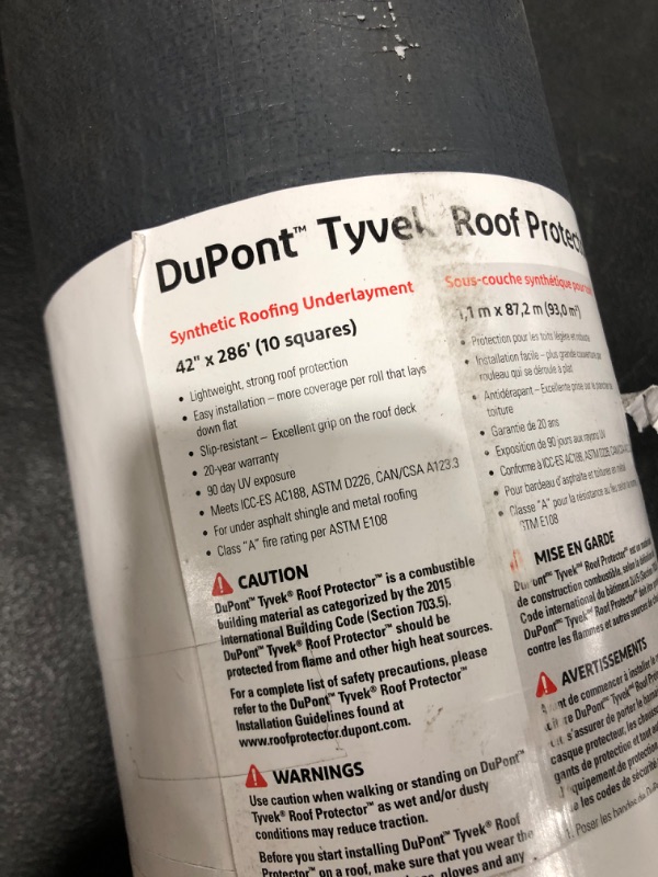 Photo 3 of DUPONT Tyvel Roof Protector 42 Inch x 286 Feet. Grey.