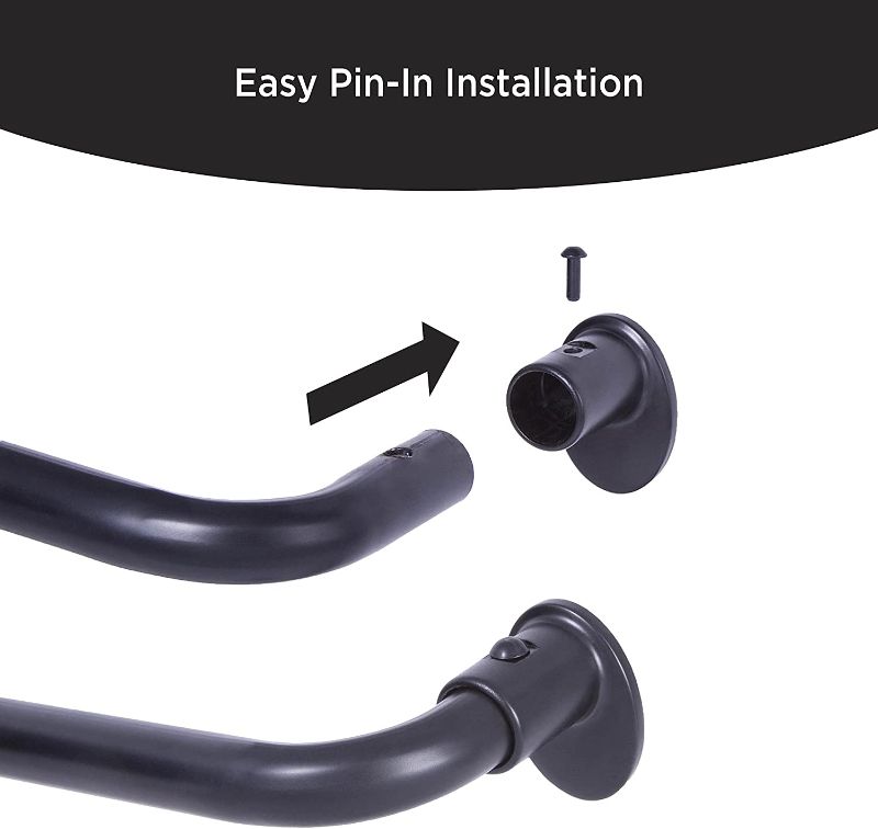 Photo 1 of Eclipse EC Wrap Around Window Curtain Rod, 48-86", Black
