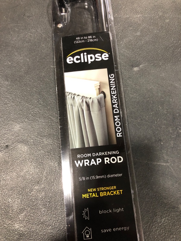 Photo 1 of Eclipse EC Wrap Around Window Curtain Rod, 48-86", Black
