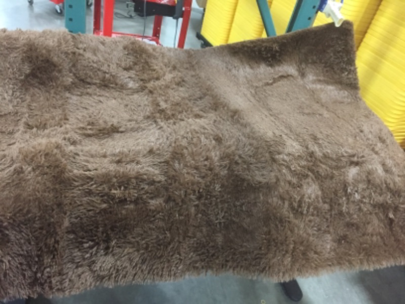 Photo 1 of BROWN SHAGGY RUG MAT 63IN X 47IN 