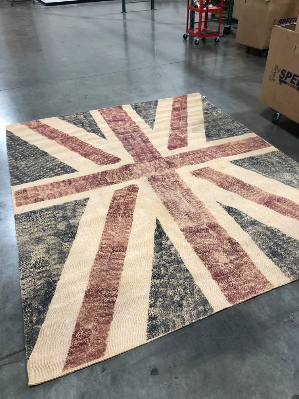 Photo 2 of British Flag Area Rug, 8' x 10'. USED CONDITION.