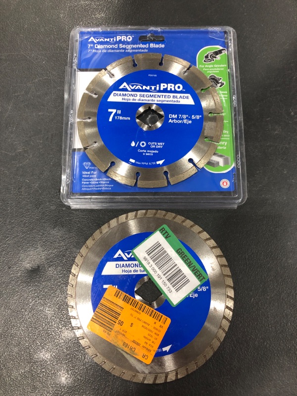 Photo 2 of Avanti Pro 7 in. Segmented Diamond Blade
LOT OF 2. USED CONDITION.