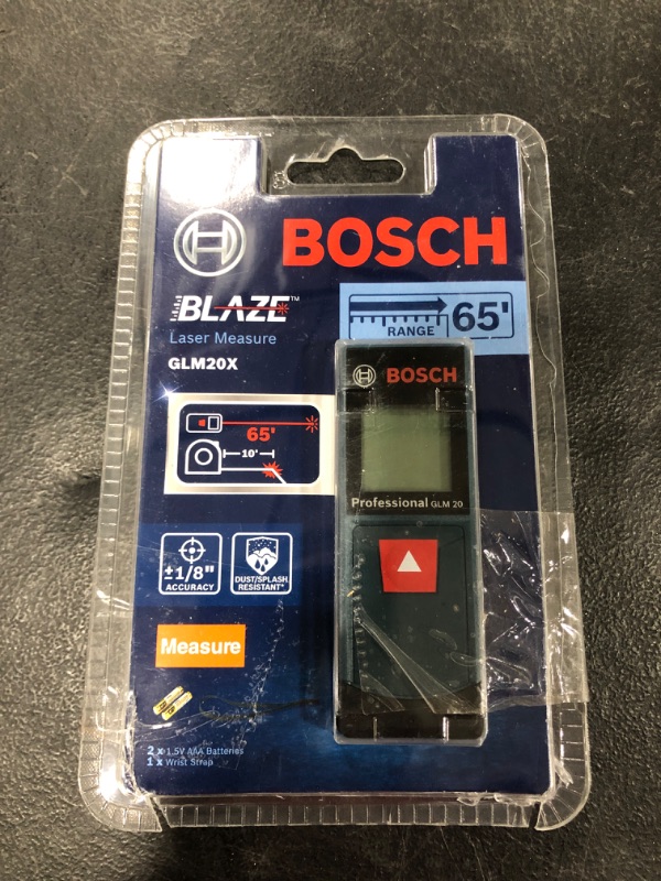 Photo 2 of BOSCH GLM20 Blaze 65ft Laser Distance Measure With Real Time Measuring
