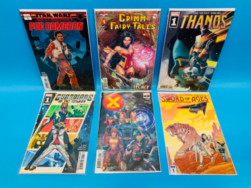 Photo 1 of 776101…6 comics all number ones in plastic sleeves 