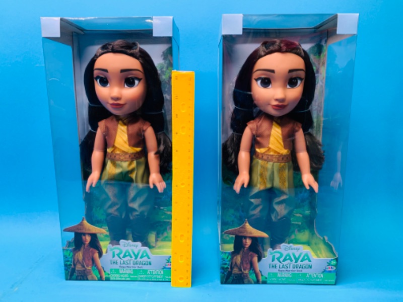 Photo 1 of 776107… 2 Disney Raya and the last dragon 14” dolls toys 