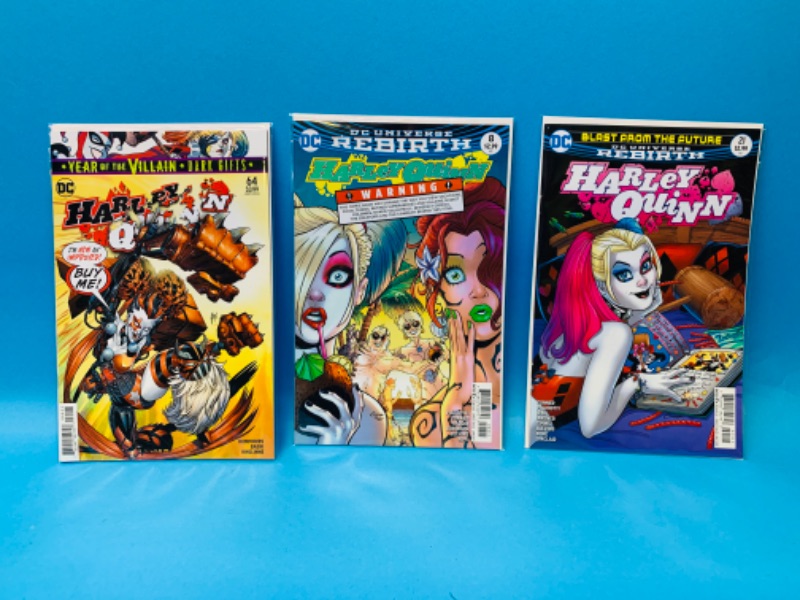 Photo 1 of 776114…3 Harley Quinn comics in plastic sleeves 