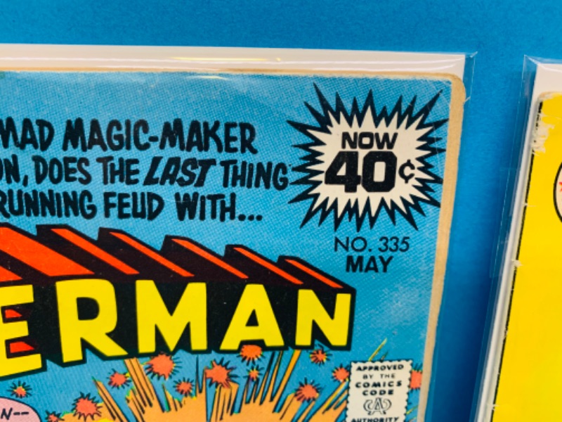 Photo 3 of 776131…vintage $.30 and $.40 Superman comics in plastic sleeves-damage/wear see photos 