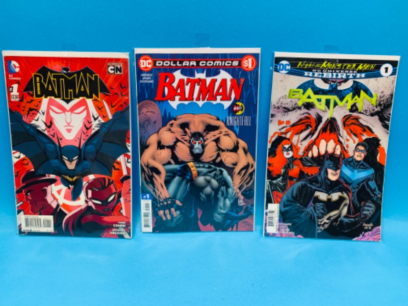 Photo 1 of 776138…3 Batman #1’s comics in plastic sleeves 