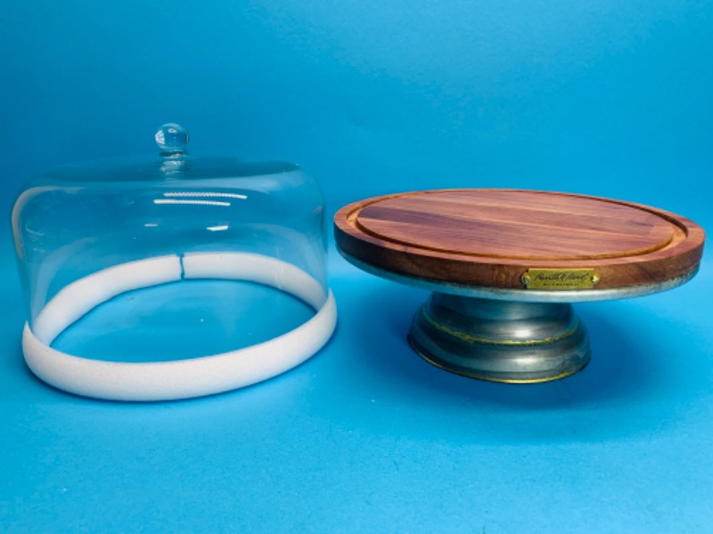 Photo 1 of 776142…wood, glass, and metal cake stand 