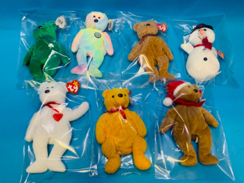 Photo 1 of 776253…7 TY beanie babies in plastic bags 