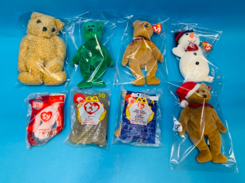 Photo 1 of 776254…8 TY beanie babies in plastic bags 