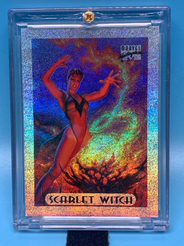 Photo 1 of 776343…marvel masterpieces scarlet witch holofoil limited edition card 7 in hard plastic case 