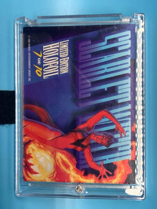 Photo 1 of 776343…marvel masterpieces scarlet witch holofoil limited edition card 7 in hard plastic case 