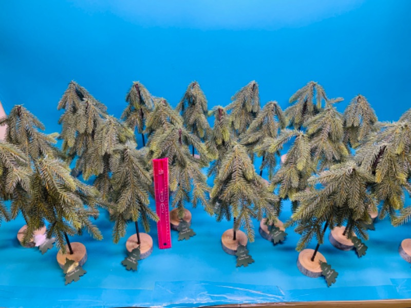 Photo 1 of 776821…24 green wedding/ holiday party centerpieces small 14” trees