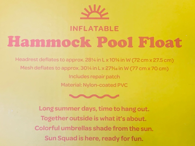 Photo 2 of 776828…8 sun squad inflatable hammock pool floats over 3’