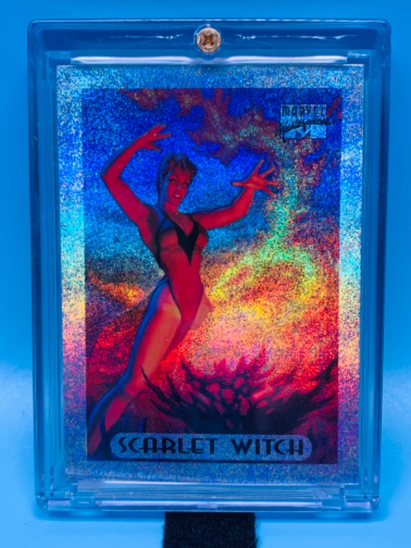 Photo 1 of 776927…marvel masterpieces scarlet witch holofoil card 7 limited edition in hard plastic case 