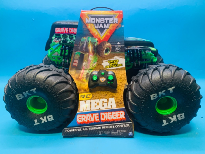 Photo 1 of 777030…monster jam mega size 1.6 scale Grave Digger  all terrain remote control  monster truck with lights 