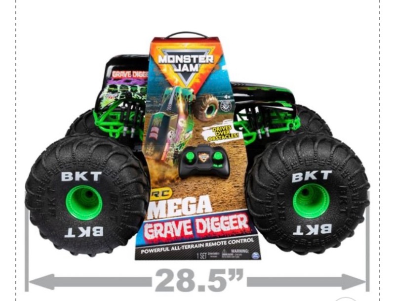 Photo 8 of 777030…monster jam mega size 1.6 scale Grave Digger  all terrain remote control  monster truck with lights 