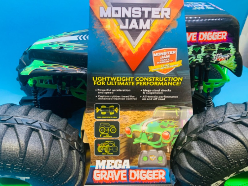 Photo 5 of 777030…monster jam mega size 1.6 scale Grave Digger  all terrain remote control  monster truck with lights 