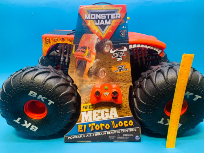 Photo 1 of 777031… monster jam mega size 1.6 scale El Toro Loco all terrain remote control  monster truck 