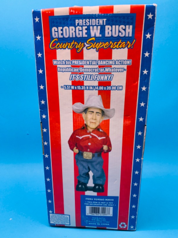 Photo 5 of 777234…box has some damage vintage George W. Bush country superstar animated figure needs batteries 
