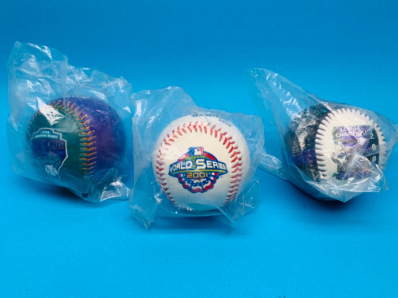 Photo 1 of 777242…3 sealed vintage diamondbacks McDonald’s baseball championship balls 