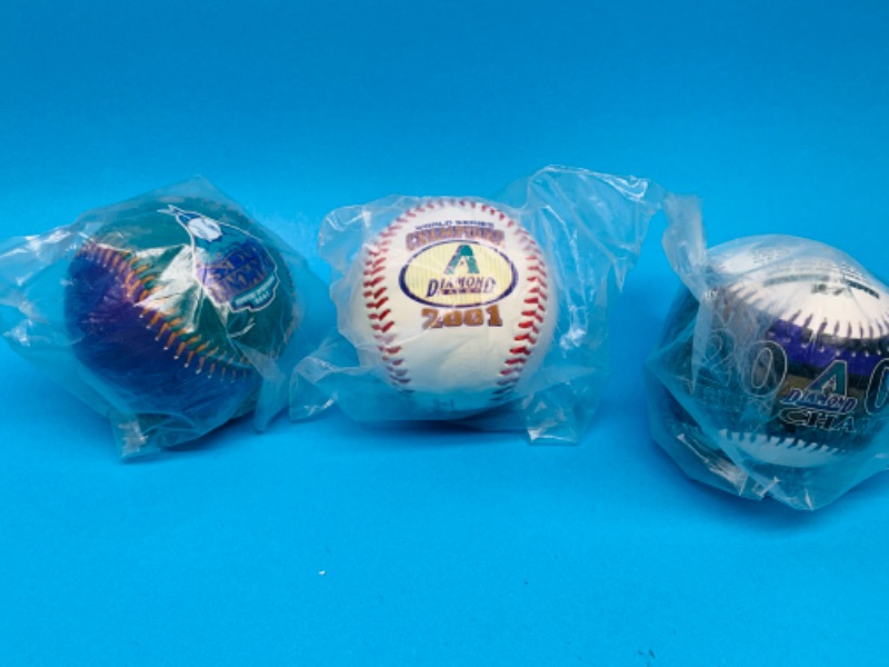 Photo 3 of 777242…3 sealed vintage diamondbacks McDonald’s baseball championship balls 