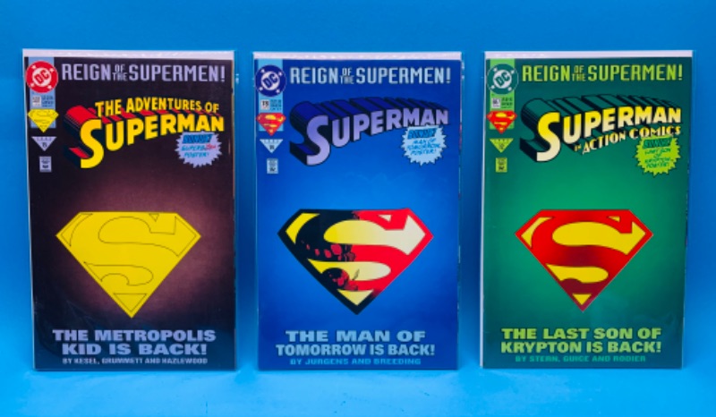 Photo 1 of 777404…3 Superman comics in plastic sleeves 