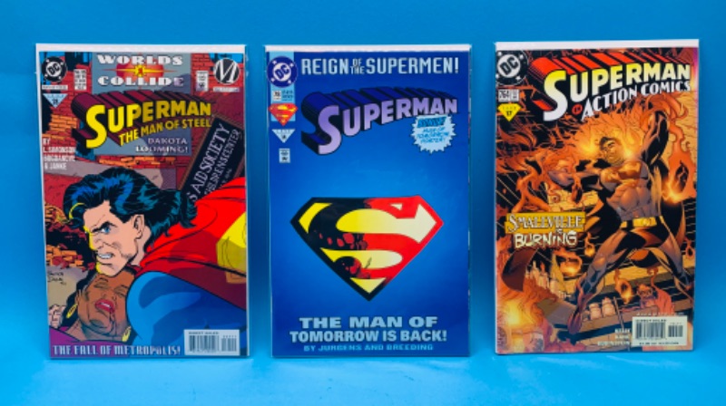 Photo 1 of 777405…3 Superman comics in plastic sleeves 