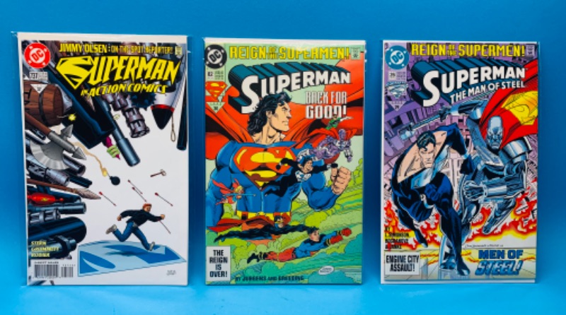 Photo 1 of 777411…3 Superman comics in plastic sleeves 