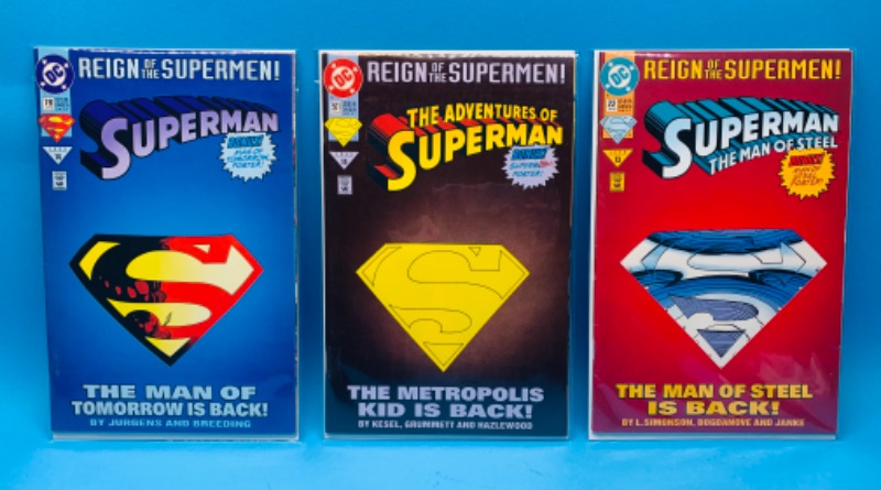 Photo 1 of 777422…3 Superman comics in plastic sleeves 