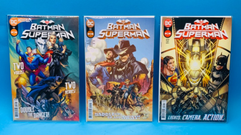 Photo 1 of 777426…3 Batman Superman comics in plastic sleeves 