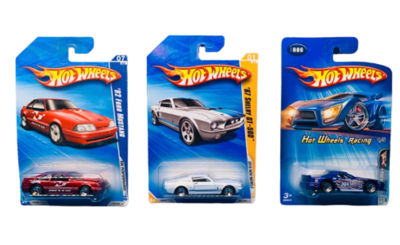 Photo 1 of 777429…3  hot wheels die cast ford mustangs 