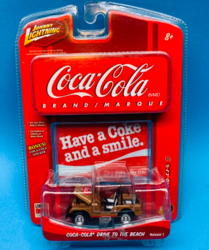 Photo 1 of 777435… Johnny Lightning Coca Cola Jeep CJ-5 die cast and sticker 