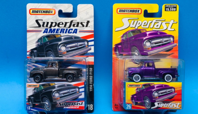 Photo 1 of 777453…2 matchbox superfast die cast Ford trucks with boxes 