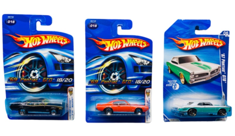 Photo 1 of 777454…3 hot wheels die cast Pontiac GTO cars