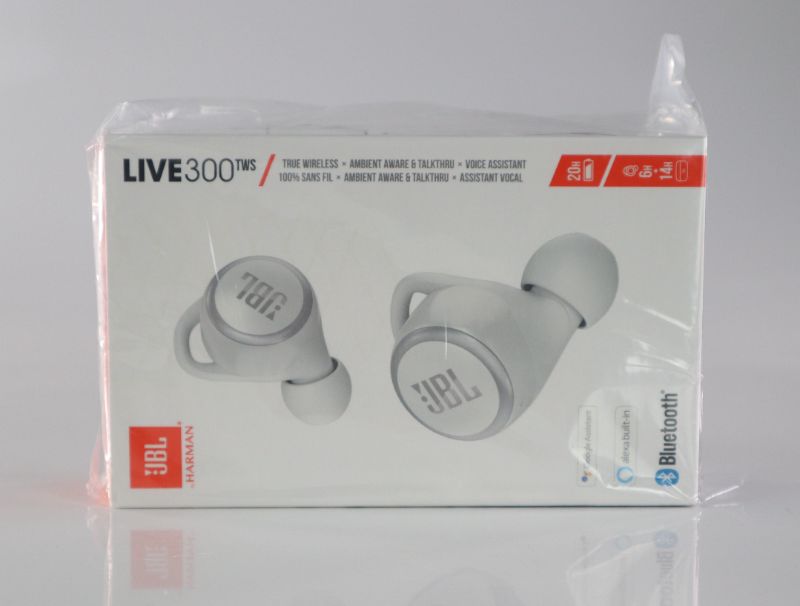 Photo 3 of JBL LIVE 300TWS WIRELESS BLUETOOTH HEADPHONES INSTANT ACCESS TO VOICE ASSISTANTS FOR HANDS FREE STEREO CALLS SWEAT AND WATER-RESISTANT 6 HOUR PLAYTIME RECHARGEABLE WIRELESS CHARGING CASE INCLUDED NEW IN BOX SEALED $149.95