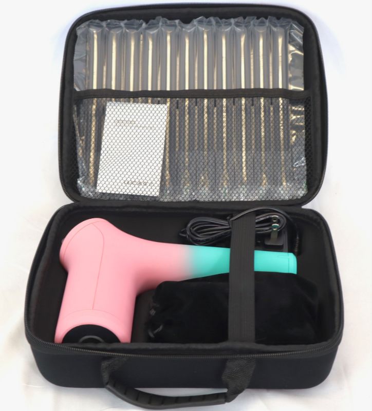 Photo 4 of BCORE MASSAGE GUN CHARGES 6 HOURS FOR FULL POWER 10 SPEED LEVELS 6 ADJUSTABLE HEADS FOR UPPER BODY OR LOWER BODY COLOR MINT AND PINK NEW $125.99