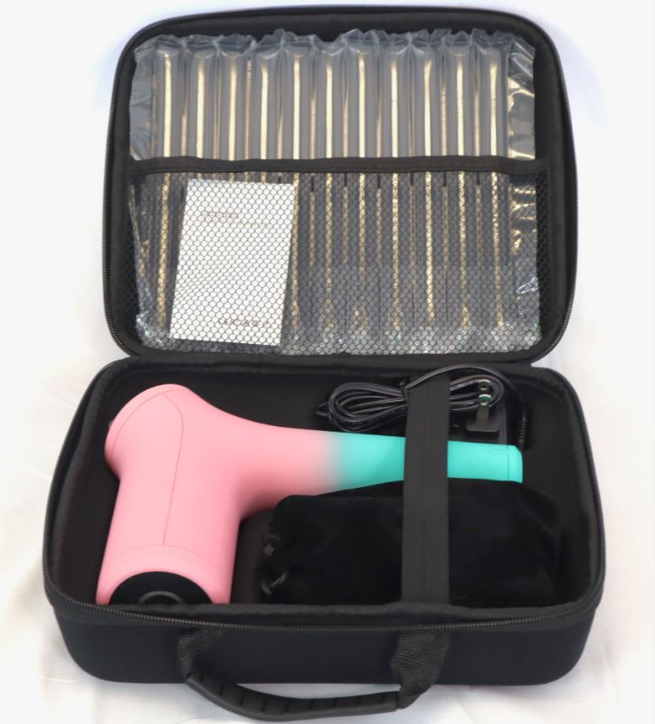 Photo 5 of BCORE MASSAGE GUN CHARGES 6 HOURS FOR FULL POWER 10 SPEED LEVELS 6 ADJUSTABLE HEADS FOR UPPER BODY OR LOWER BODY COLOR MINT AND PINK NEW $125.99