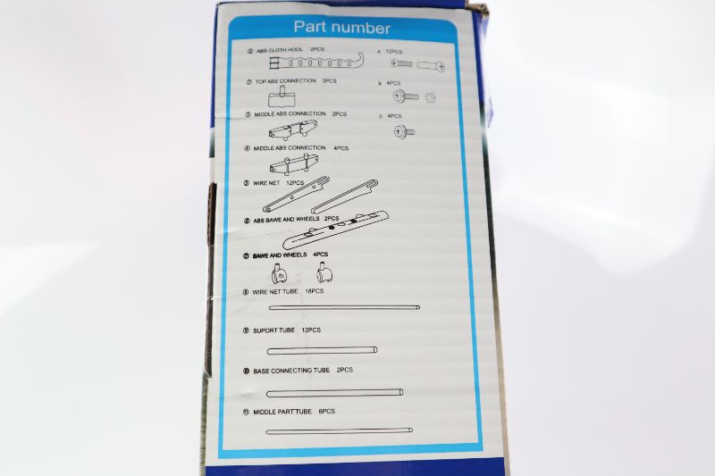 Photo 5 of TOMMMLY 3 LAYER DRYING RACK 30.7x25.2x66.9 INCHES INCLUDES 2 ABS CLOTH HOOL 2 TOP ABS CONNECTORS 2 TOP MIDDLE ABS 4 MIDDLE ABS 12 WIRE ET 2 ABS BAWE AND WHEELS 4 BAWE AND WHEELS 18 WIRE NET TUBE 12 SUPPORT TUBES 2 BASE CONNECTING TUBE 6 MIDDLE TUBE AND 20