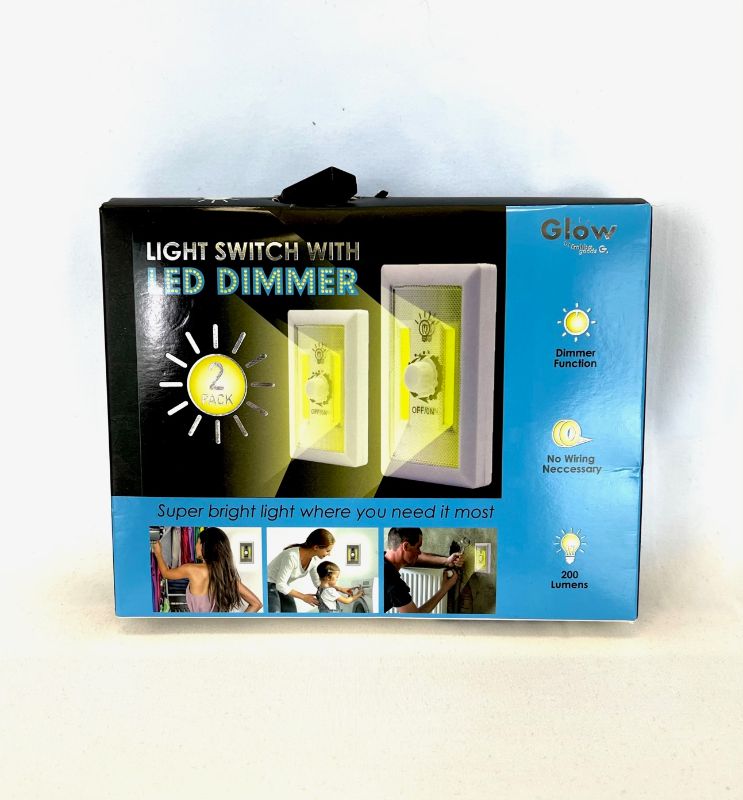 Photo 1 of GABBA GOODS 2 PACK LIGHT SWITCH WITH BUILT IN LED DIMMER CORDLESS BATTERIES NOT INCLUDED NEW IN BOX 
$29.99
