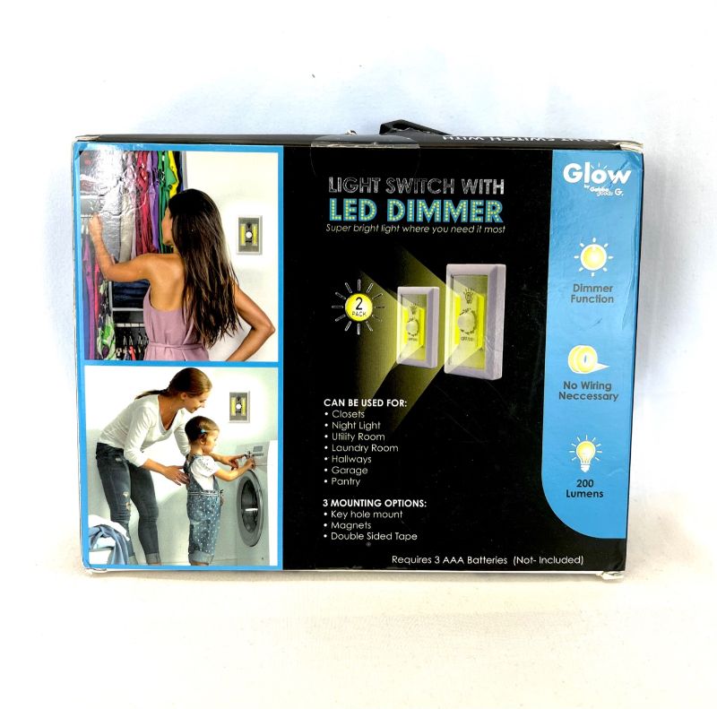 Photo 2 of GABBA GOODS 2 PACK LIGHT SWITCH WITH BUILT IN LED DIMMER CORDLESS BATTERIES NOT INCLUDED NEW IN BOX 
$29.99
