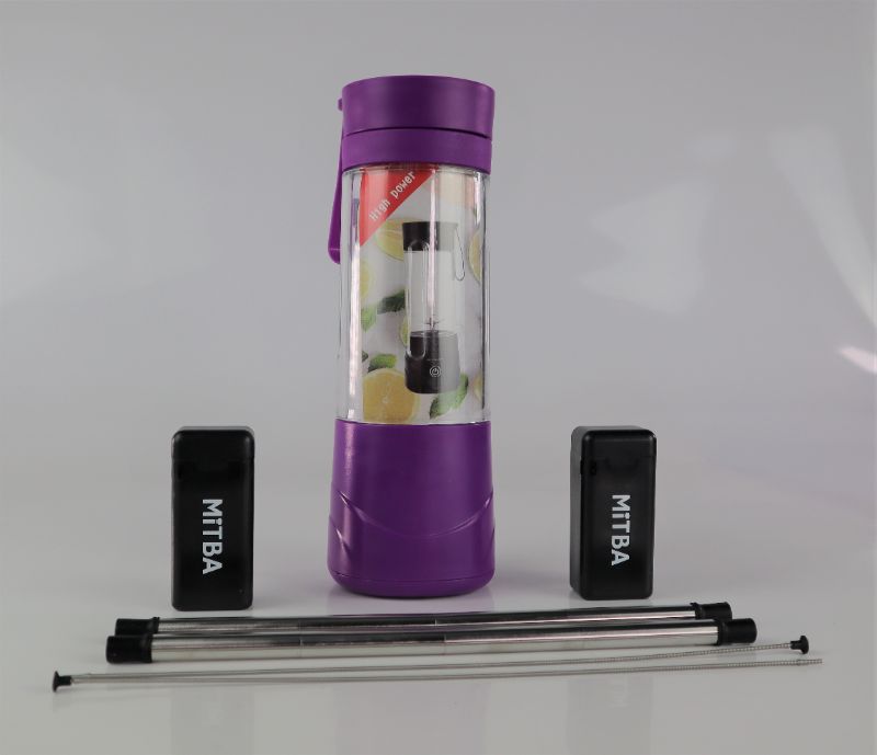 Photo 1 of ON THE GO INCLUDES PURPLE JUICE BLENDER 380ML 4 BLADE 2200RPM MOTOR ROTATION USB RECHARGEABLE AND 2 PACK REUSABLE STRAW NEW $46.97