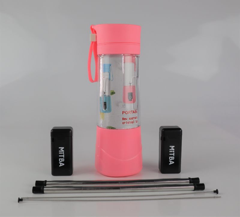 Photo 1 of ON THE GO INCLUDES PINK JUICE BLENDER 380ML 4 BLADE 2200RPM MOTOR ROTATION USB RECHARGEABLE AND 2 PACK REUSABLE STRAW NEW $46.97