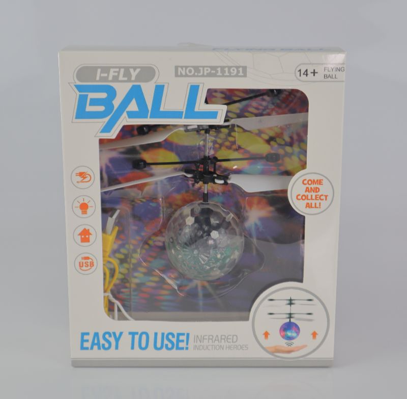 Photo 2 of IFLY BALL DRONE EQUIPPED WITH BRIGHT AND COLORFUL DISCO LIGHTS BALL SENSE WHEN AN OBJECT I UNDERNEATH IT AND WILL FLY AWAY WILL STOP ONCE IT HITS ANOTHER OBJECT WINGS ARE NON TOXIC ABS MATERIAL NEW $10.99